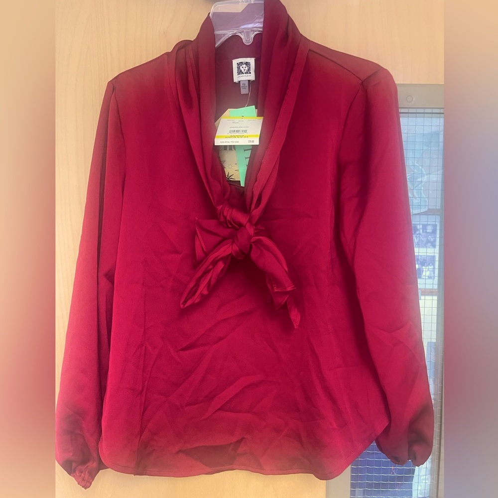 Anne Klein Fire Red Blouse